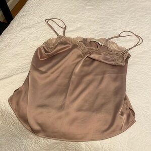 Beautiful lace, detailed tank; blush colored